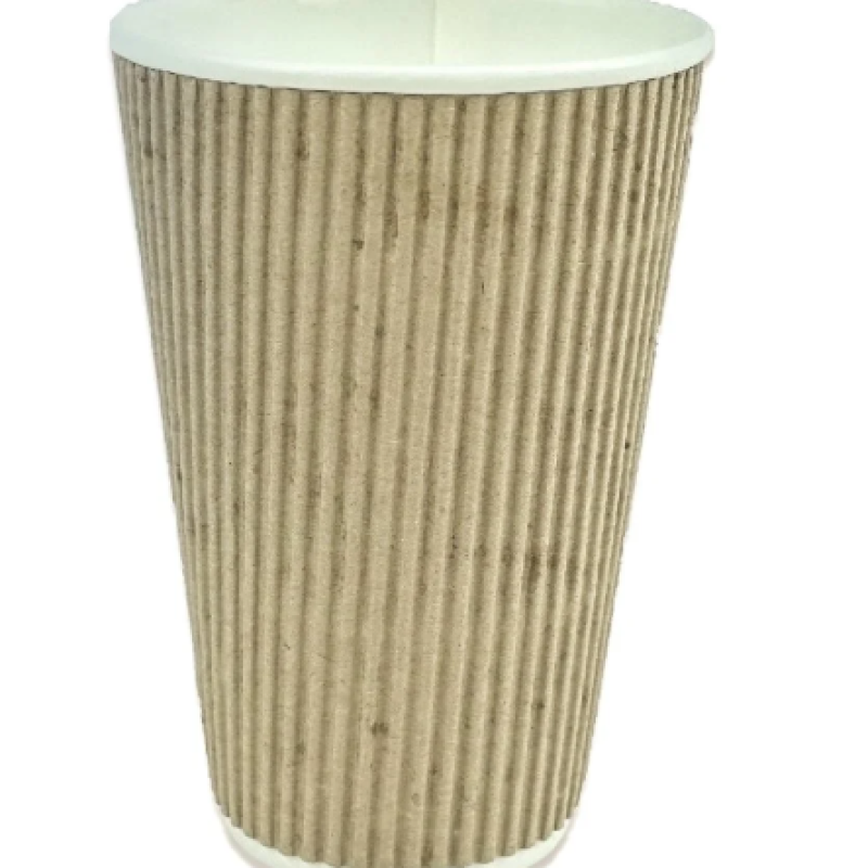 Karton Bardak 12 oz Çift katlı (Ripple) Kraft 100 Adetli